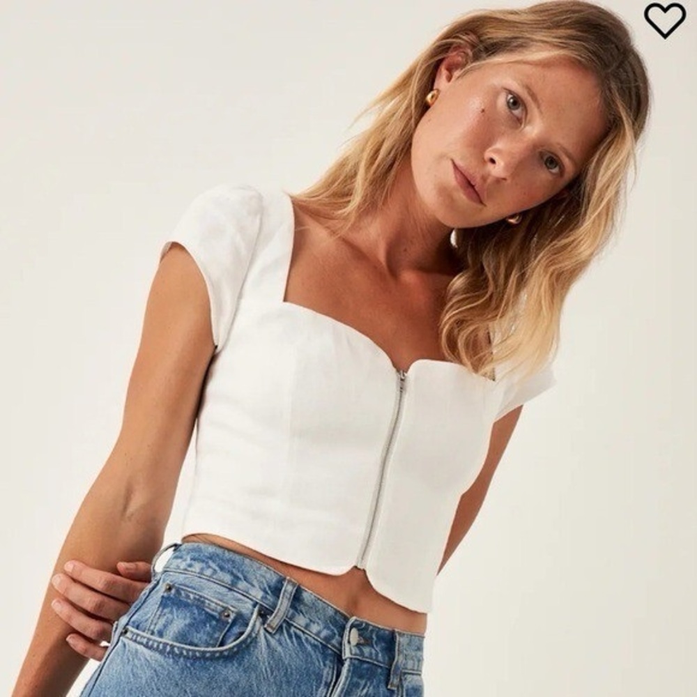 Reformation White Crop Top